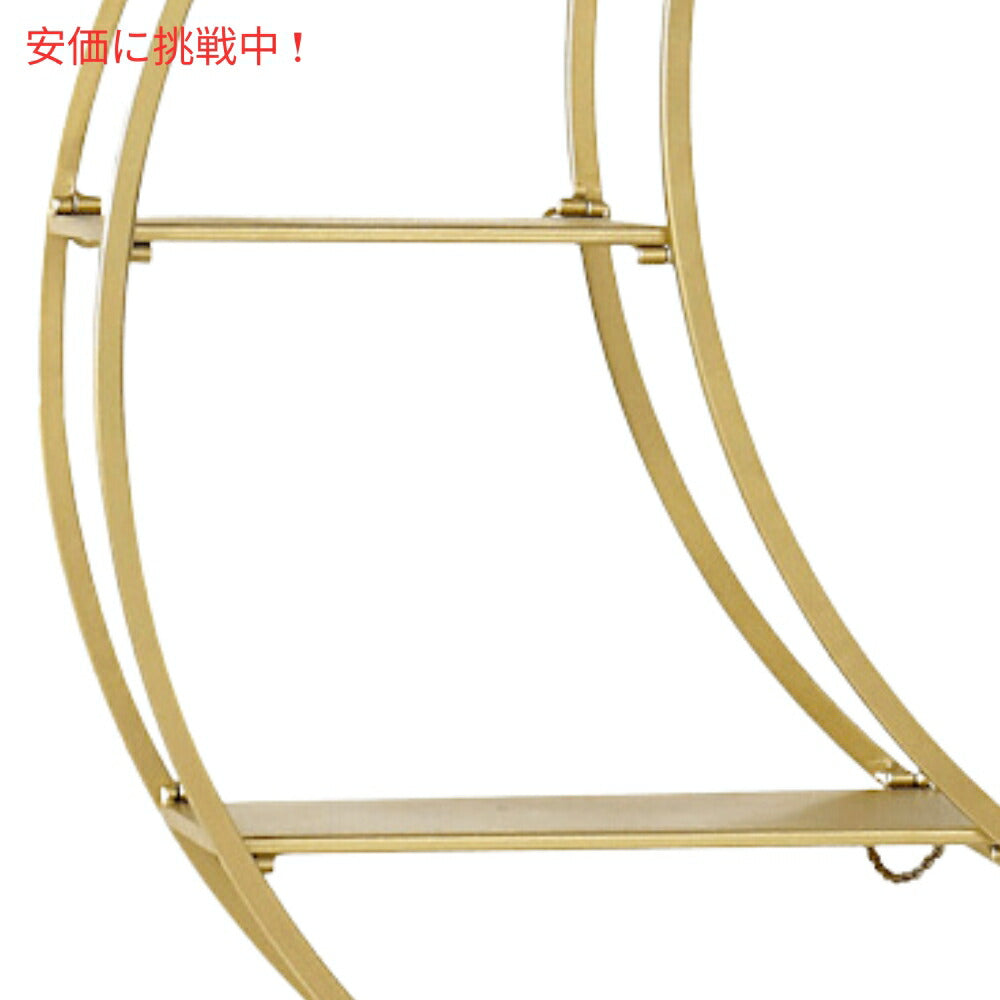 at home 自宅用ゴールドメタルムーンウォールシェルフ 22x26インチ Gold Metal Moon Wall Shelf 22x26 inches 7