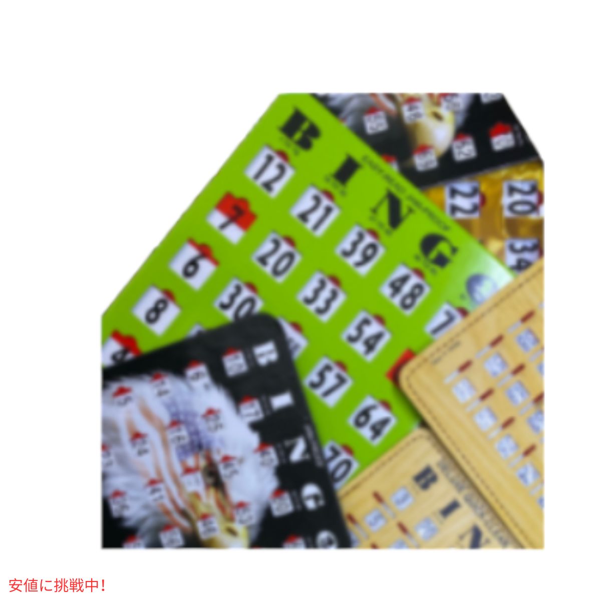 ミスターチップス MR CHIPS スライド式 ビンゴカード 10枚 簡単読み取り 大型 23cm x 20cm グリーン Jam-Proof Easy-Read Bingo Cards Green 6