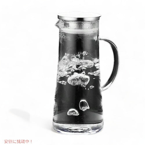 SUSTEAS 1.5リットル ガラスピッチャー 蓋付き GP1500-FBA 水差し ホット＆アイスドリンク用 ジュース カラフェ 自家製飲料用 ガラスカラフェ ガラスポット 4