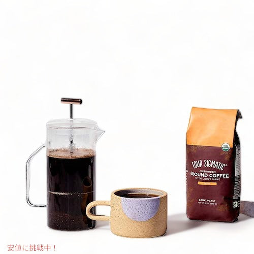 Four Sigmatic Ground Mushroom Coffee with Lion's Mane & Chaga 12oz / 山伏岳＆チャーガエキス入り有機コーヒー豆 ダークロースト 340g 2