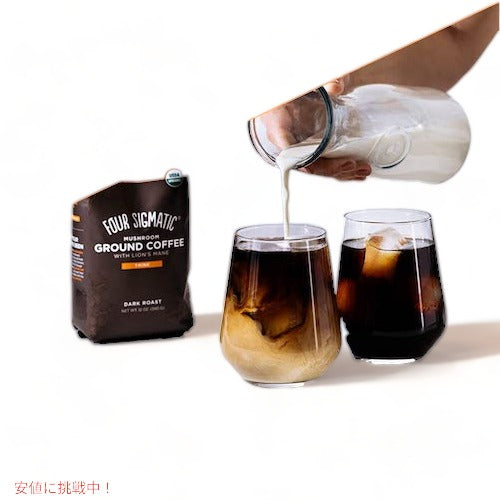 Four Sigmatic Ground Mushroom Coffee with Lion's Mane & Chaga 12oz / 山伏岳＆チャーガエキス入り有機コーヒー豆 ダークロースト 340g 6