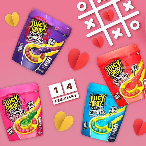 ジューシードロップ 8個セット グミキャンディ ディップアンドスティックス 4種類のフルーツ味 海外お菓子 グミ Juicy Drop Gummy Dip 'N Stix 4