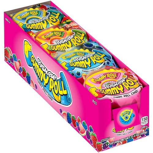 プッシュポップ Push Pop グミロール [4種類のフルーツ味] 8個入り Gummy Roll グミ キャンディ 3