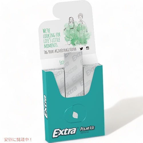Extra, Polar Ice Sugarfree Gum, 8pack, 120 ct / エクストラ シュガーフリー ガム [ポーラーアイス] 8パック（合計120枚） 2