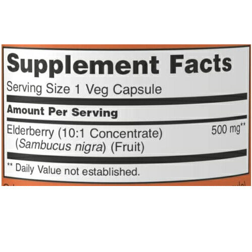 【2個セット】NOW Foods Elderberry 500 mg 60 Veg Capsules / ナウフーズ エルダーベリー 500mg 60錠 ベジカプセル サプリメント #4667 3
