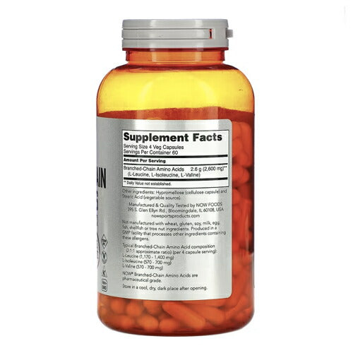 【2個セット】NOW Foods Sports Branched-Chain Amino Acids, 240 Capsules / ナウフーズ スポーツ 分岐鎖アミノ酸(BCAA) 240錠 #0054 2