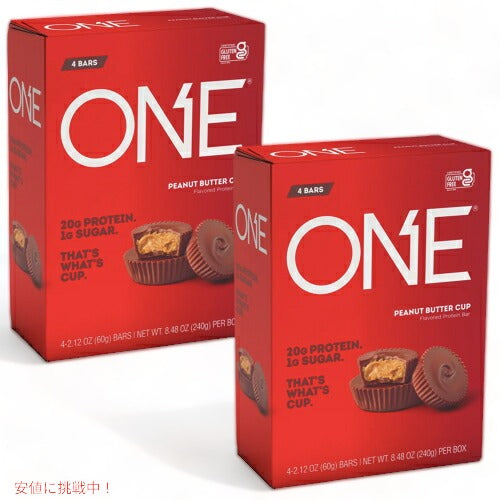【2個セット】ONE Bar Protein Bar Peanut Butter Cup 4ct / ワンバー プロテインバー ピーナッツバターカップ 4個入り 1