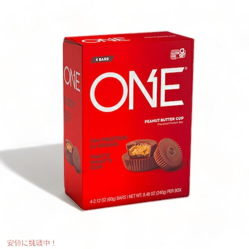 ONE Bar Protein Bar Peanut Butter Cup 4ct / ワンバー プロテインバー ピーナッツバターカップ 4個入り 1