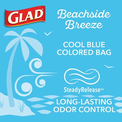 【2箱セット】Glad グラッド 香り付き ゴミ袋 ファブリーズ ビーチサイドブリーズ 4ガロン(15.1L) 34枚入り 4