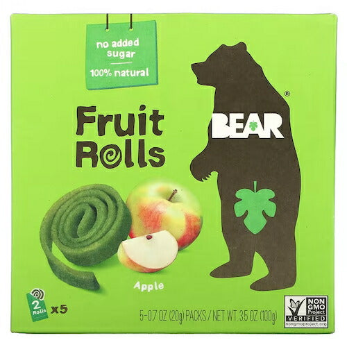 BEAR フルーツロール アップル味 5個入り 3.5 oz (100 g) ロール状にしたお菓子はフルーツロールアップだけじゃない！ 1