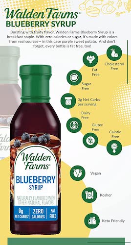 Walden Farms カロリーフリー ブルーベリーシロップ 12oz/355ml ゼロカロリー 無脂肪 コレステロールゼロ グルテンフリー ヴィー 8