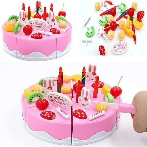 HenMerry お誕生日ケーキ おままごとセット 38ピース ピンク アメリカのおもちゃ アメリカ玩具 ままごと おもちゃ プレゼント 男の子 女の子 クリスマス 誕生日 2