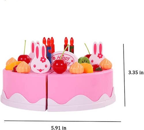 HenMerry お誕生日ケーキ おままごとセット 38ピース ピンク アメリカのおもちゃ アメリカ玩具 ままごと おもちゃ プレゼント 男の子 女の子 クリスマス 誕生日 4