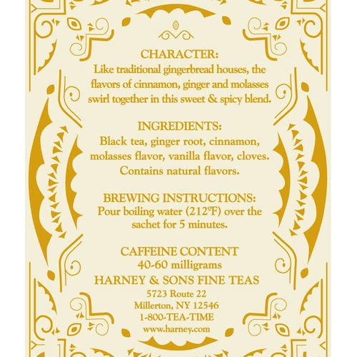 ハーニー＆サンズ Harney & Son's [ジンジャーブレッド フェスティバル] ジンジャー＆シナモン 紅茶 サシェ 30袋  ティーバッグ 75g/2.67oz 6
