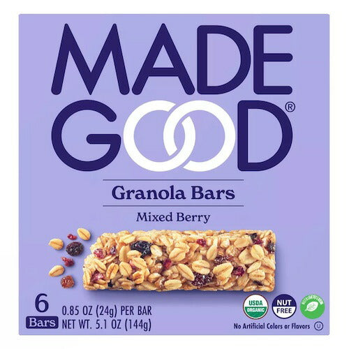 MadeGood グラノーラバー ミックスベリー 24g x 6個入り オーガニック ビー Mixed Berry Granola Bars 6ct 1