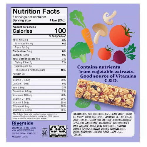 MadeGood グラノーラバー ミックスベリー 24g x 6個入り オーガニック ビー Mixed Berry Granola Bars 6ct 2