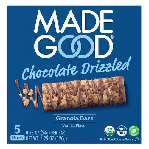 MadeGood グラノーラバー バニラ チョコレートドリズル 24g x 5個入り オーガニック ビー chocolate drizzled Vanilla Granola Bars 1