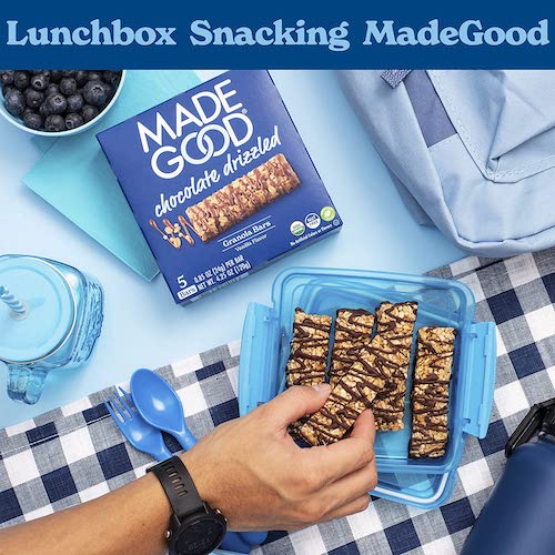 MadeGood グラノーラバー バニラ チョコレートドリズル 24g x 5個入り オーガニック ビー chocolate drizzled Vanilla Granola Bars 5