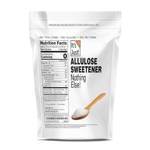 アルロース 312g アルロースパウダー It's Just - Allulose 11oz 　 アルロース甘味料 100%アルロース 希少糖 3