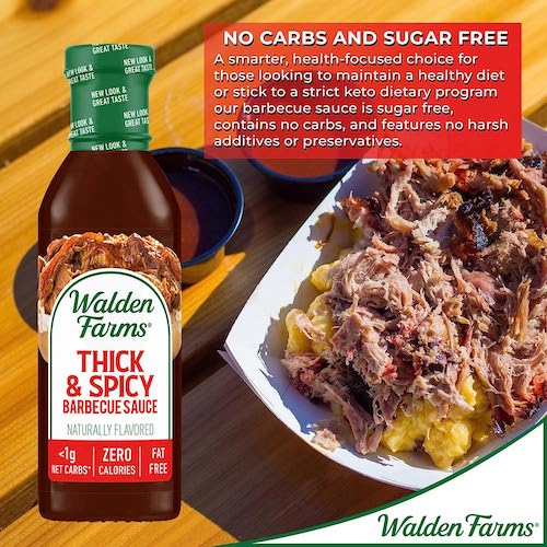 Walden Farms ゼロカロリー シック&スパイシー BBQソース 12oz/340g バーベキュー ソース 無脂肪 コレステロールゼロ グルテンフリー ヴィー  BBQ Sauce 5