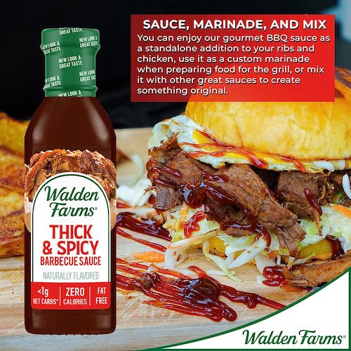 Walden Farms ゼロカロリー シック&スパイシー BBQソース 12oz/340g バーベキュー ソース 無脂肪 コレステロールゼロ グルテンフリー ヴィー  BBQ Sauce 6