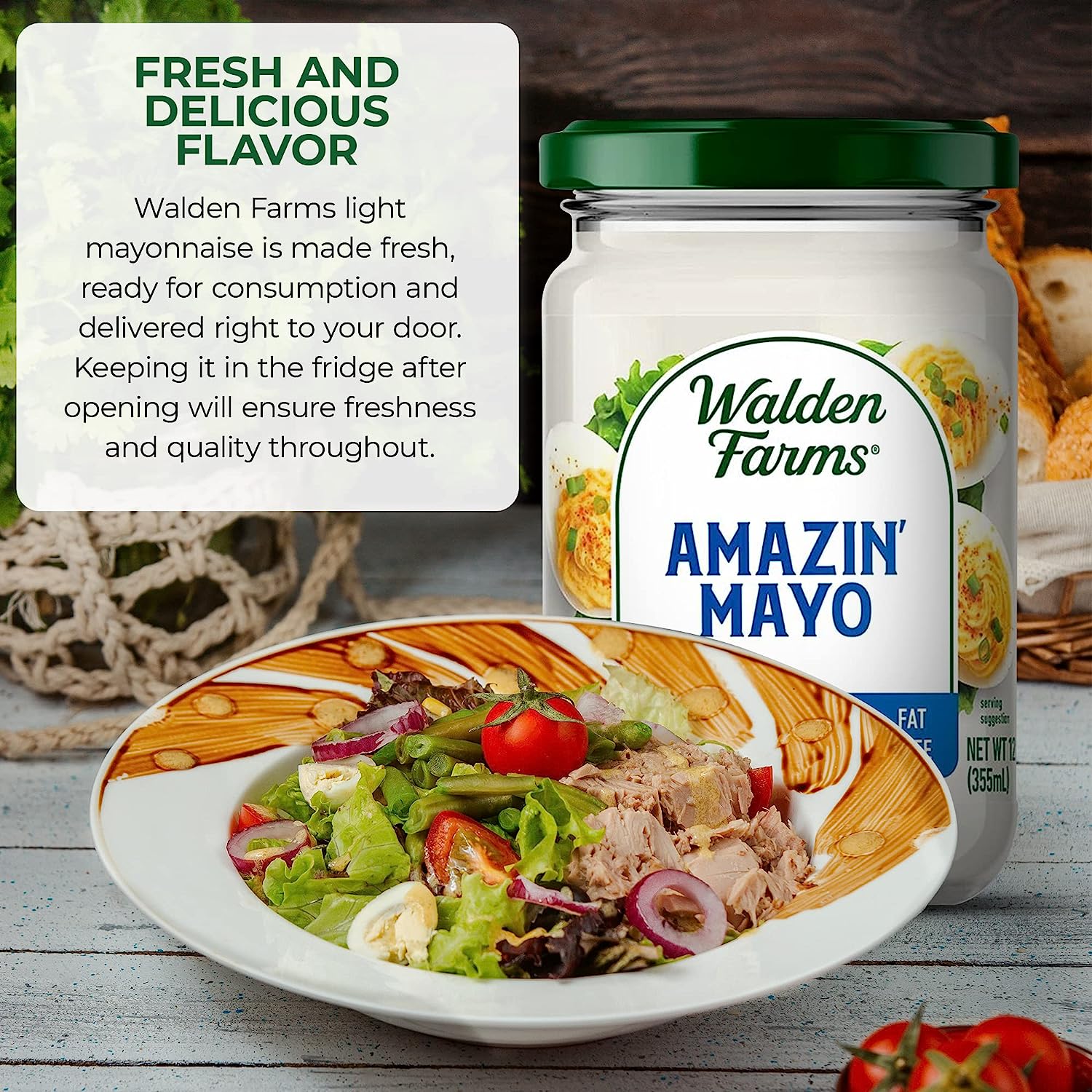 Walden Farms ゼロカロリー アメージングマヨ 12oz/340g マヨネーズ 無脂肪 コレステロールゼロ グルテンフリー ヴィー Amazin Mayo' 8