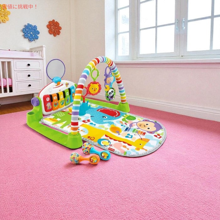 Fisher Price フィッシャープライス キック ＆ プレイ ピアノ プレイマット ジム マラカス付き グリーン あんよでキック ピアノジム 4