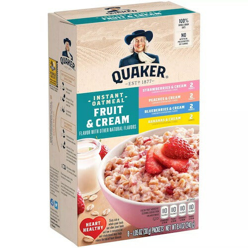 Quaker クエーカー インスタント オートミール フルーツ＆クリーム 8袋入り バラエティパック Fruit & Cream Instant Oatmeal Variety 2