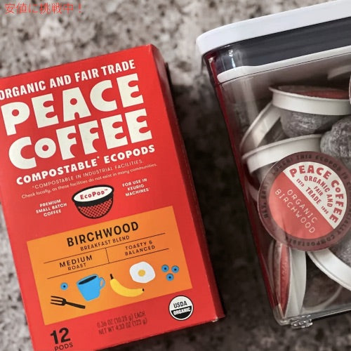 Peace Coffee ピースコーヒー キューリグ Kカップ オーガニック コーヒー豆  バーチウッド 12個入り 4
