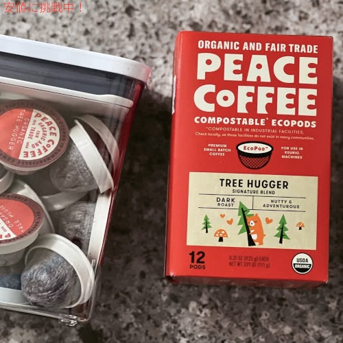 Peace Coffee ピースコーヒー キューリグ Kカップ オーガニック コーヒー豆  ツリーハガー 12個入り 3