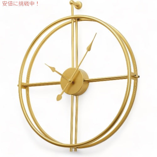 Eruner 掛け時計 24インチ ゴールド 真鍮 壁掛け時計 電池式 静音 Gold Brass Wall Clock 24 Inch Wall Clocks 2