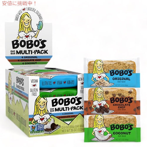 Bobo's オーツバー マルチパック 12個入り オーガニック 全粒ロールドオーツ Oat Bars Multi pack 1