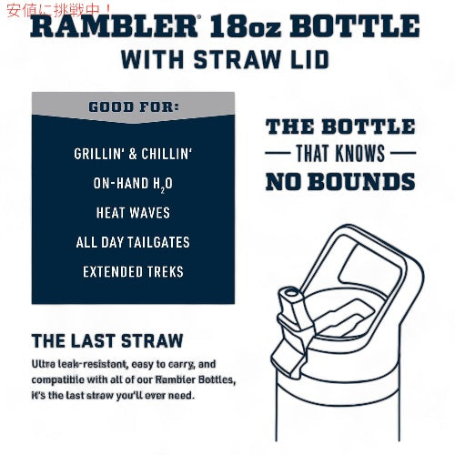 YETI イエティ ランブラー 18オンス ウォーターボトル ストローキャップ付き キングクラブオレンジ Rambler 18 oz WATER BOTTLE King Crab Orange 3