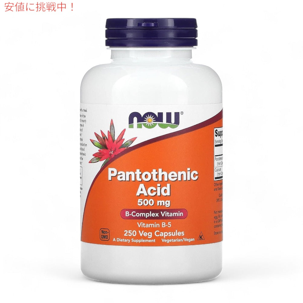NOW Foods Pantothenic Acid 500 mg 250 Caps #0488 ナウフーズ パントテン酸（ビタミンB5） 500mg 250粒 【1個/4個/6個】 3