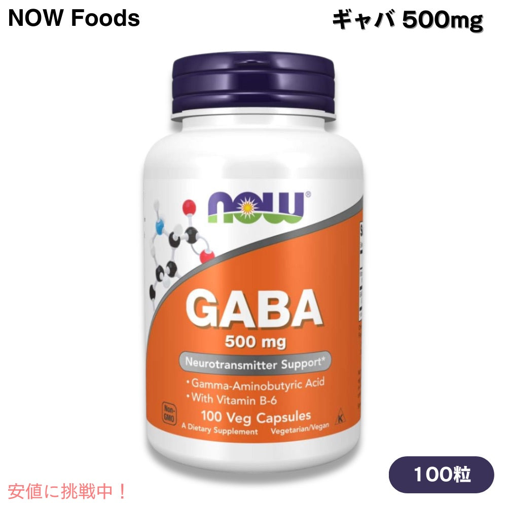 NOW Foods ナウフーズ ギャバ 500mg 100粒 ベジカプセル #0087 ガンマアミノ酪酸 GABA 500mg 100 Veg Capsules 1