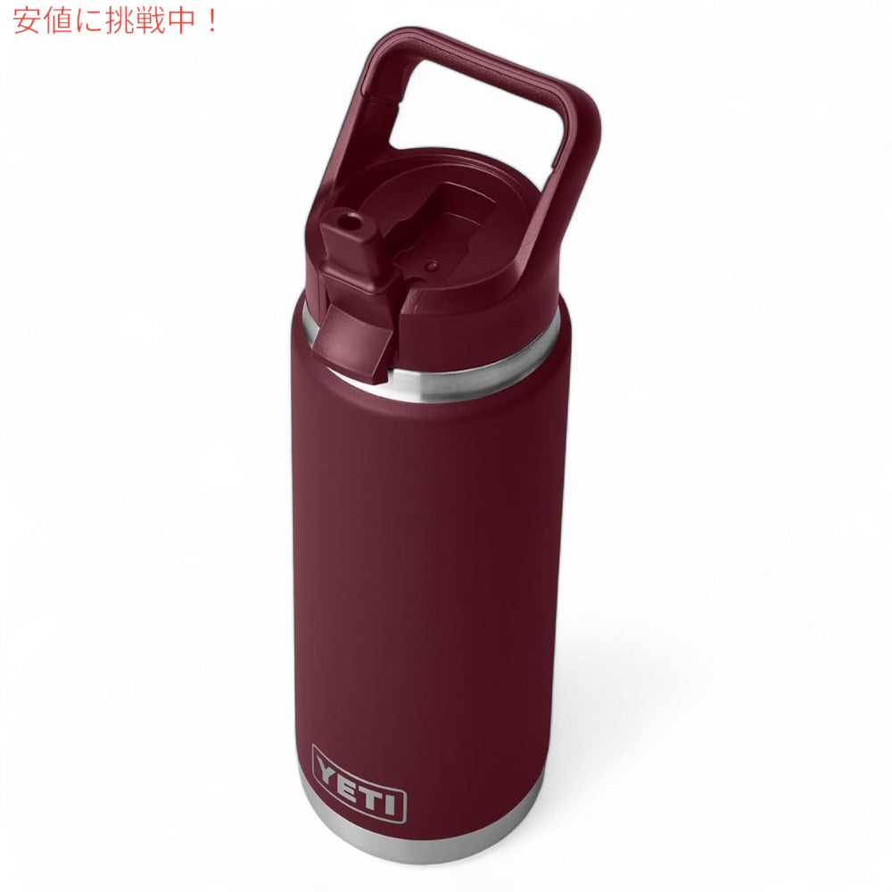 YETI イエティ ランブラー 26オンス (769ml) ウォーターボトル ストローキャップ ワイルドバインレッド Rambler 26 oz WATER BOTTLE Wild Vine Red 2