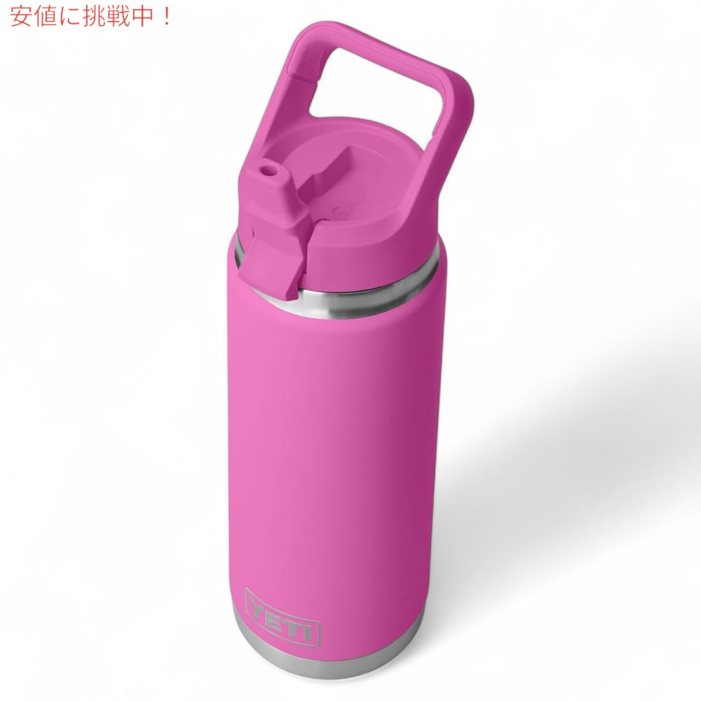 YETI イエティ ランブラー 26オンス (769ml) ウォーターボトル ストローキャップ ワイルドフラワーフクシア Rambler 26 oz WATER BOTTLE Wildflower Fuchsia 2