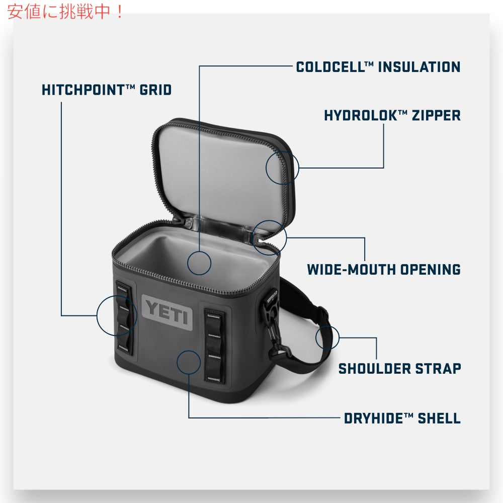 YETI イエティ ホッパー Flip8 ソフトクーラー ブラック クーラーバッグ Hopper Flip8 Portable Soft Cooler Black 4