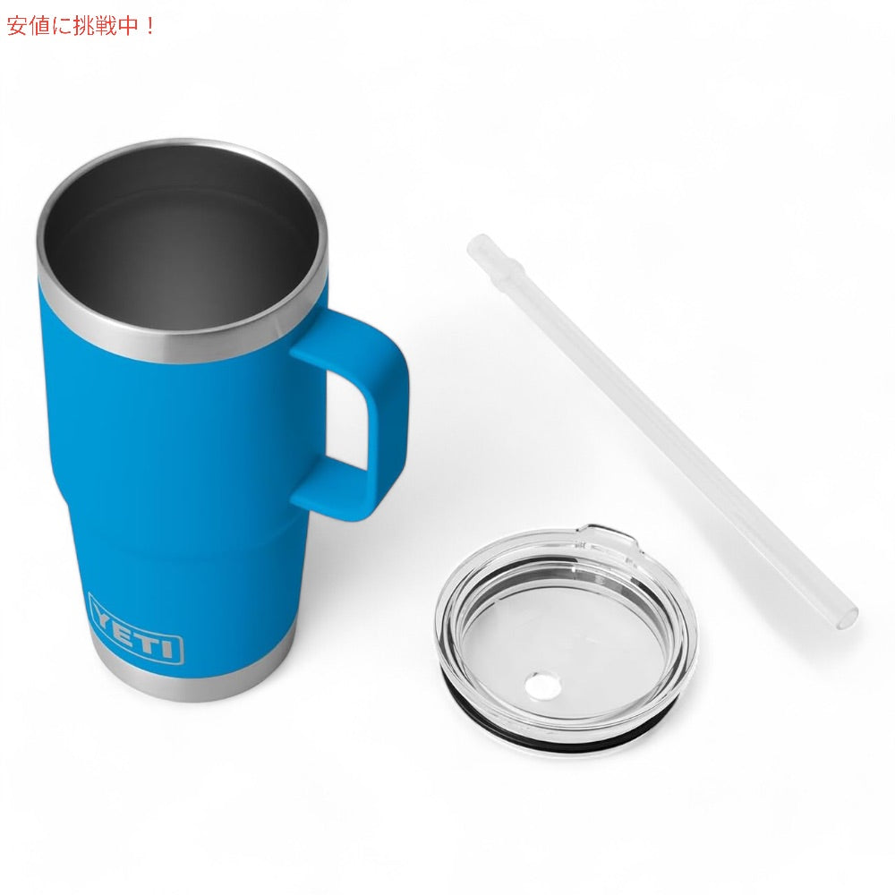 YETI  イエティ ランブラー 25オンス ストローマグ ストロー蓋 739ml ビッグウェーブブルー Rambler 25 oz Straw Mug With Straw Lid Big Wave Blue 7