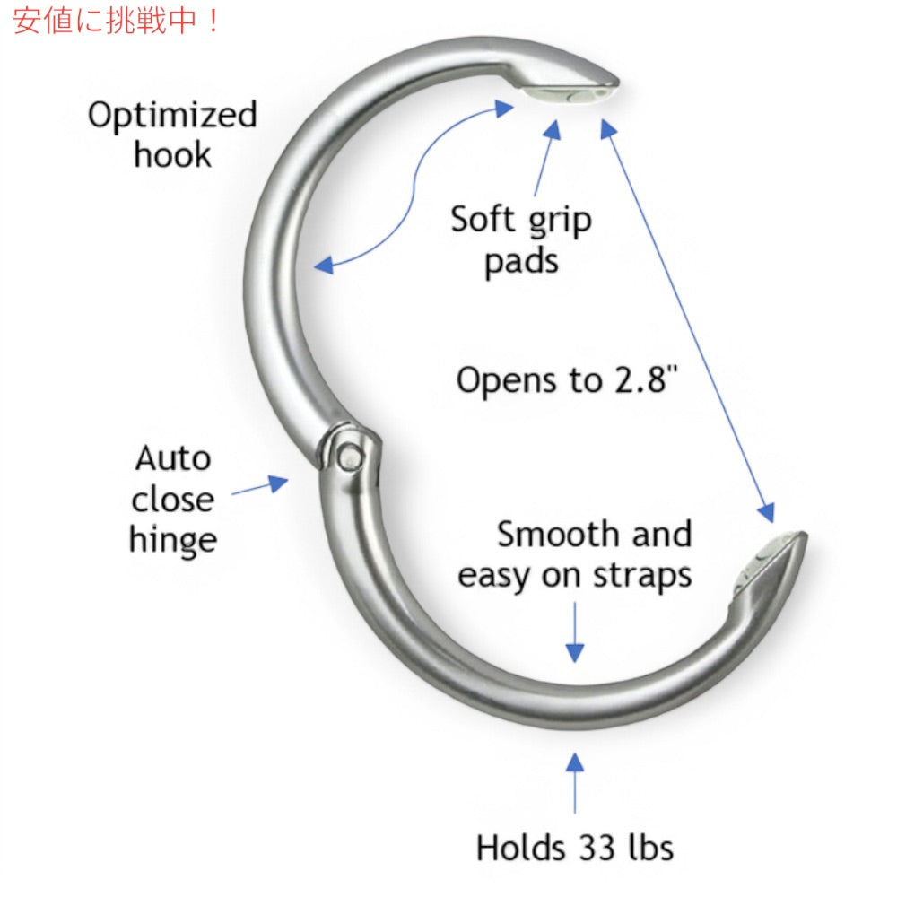 クリッパ Clipa バッグハンガー [ポリッシュドヘマタイト] 耐荷重15kg Bag Hanger Polished Hematite 6