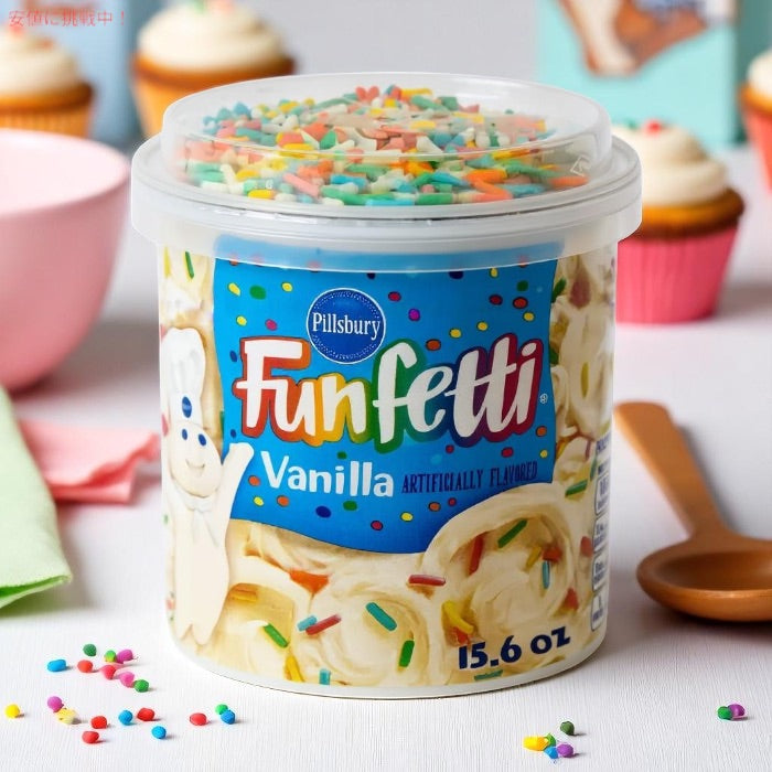 Pillsbury ピルズベリー ファンフェッティ バニラ風味 フロスティング 442g (15.6oz) Funfetti Vanilla Flavored Frosting 4