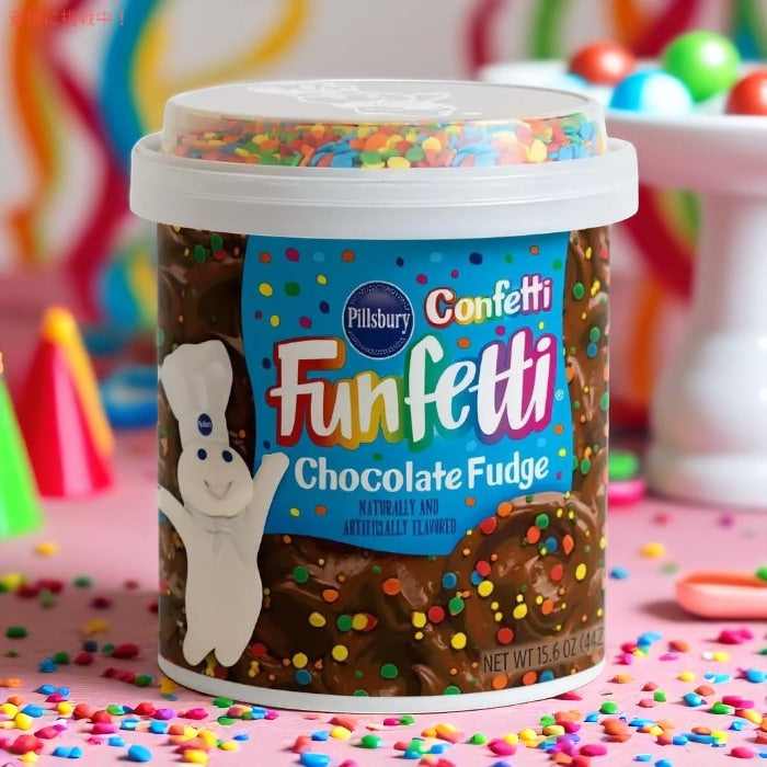 Pillsbury ピルズベリー コンフェッティ ファンフェッティ チョコレートファッジ風味 フロスティング 442g (15.6oz) Confetti Funfetti Frosting 4