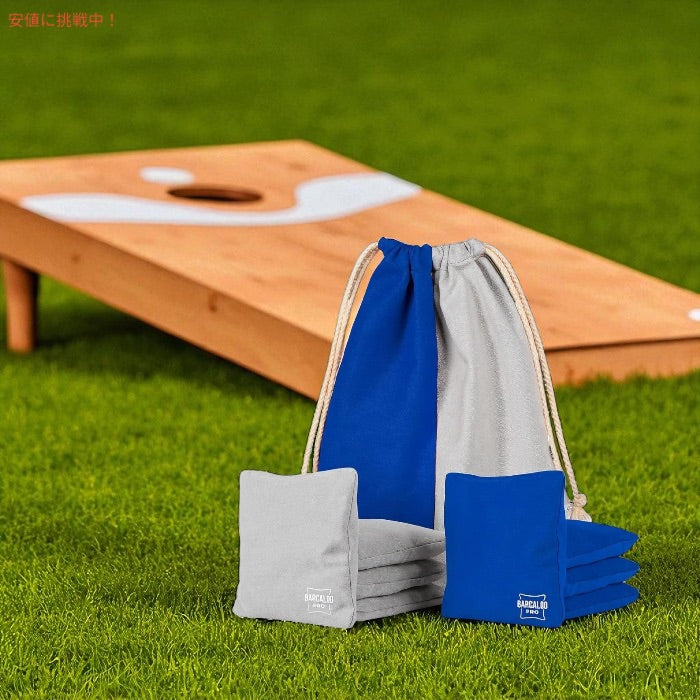 Barcaloo プロフェッショナル コーンホールバッグ 8個セット [Blue & Gray] 公式サイズ 全天候型 両面仕様 2