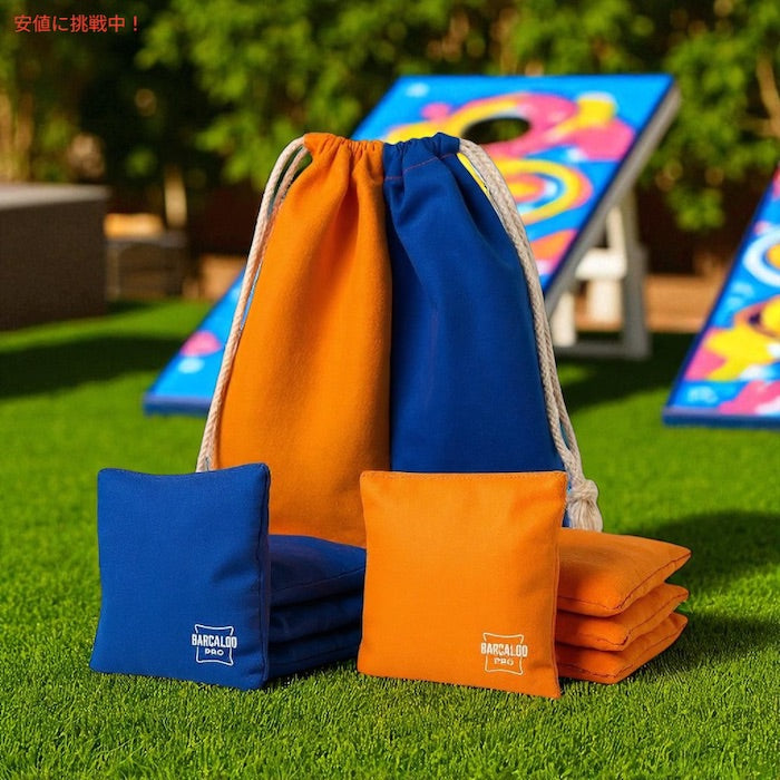 Barcaloo プロフェッショナル コーンホールバッグ 8個セット [Orange & Royal Blue] 公式サイズ 全天候型 両面仕様 2