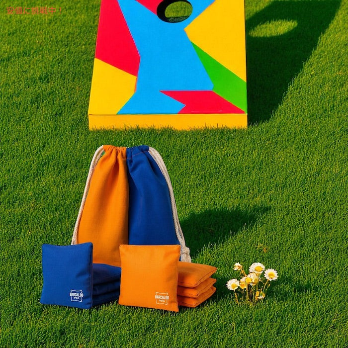 Barcaloo プロフェッショナル コーンホールバッグ 8個セット [Orange & Royal Blue] 公式サイズ 全天候型 両面仕様 3