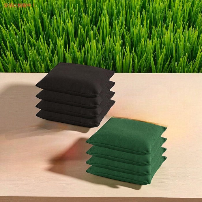 Barcaloo コーンホール ビーンバッグ 8個セット [Black & Hunter Green] 公式サイズ 全天候対応 ダッククロス使用 3