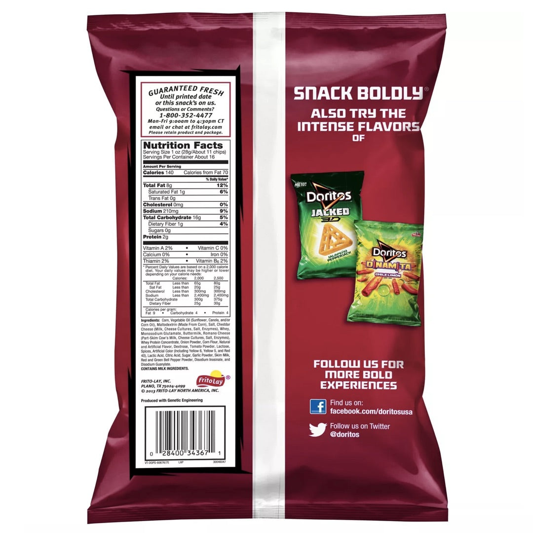 Doritos Nacho Cheese Flavored Tortilla Chips / ドリトス トルティーヤチップス ナチョチーズ味 パーティサイズ 439.4g(15.5oz) 2