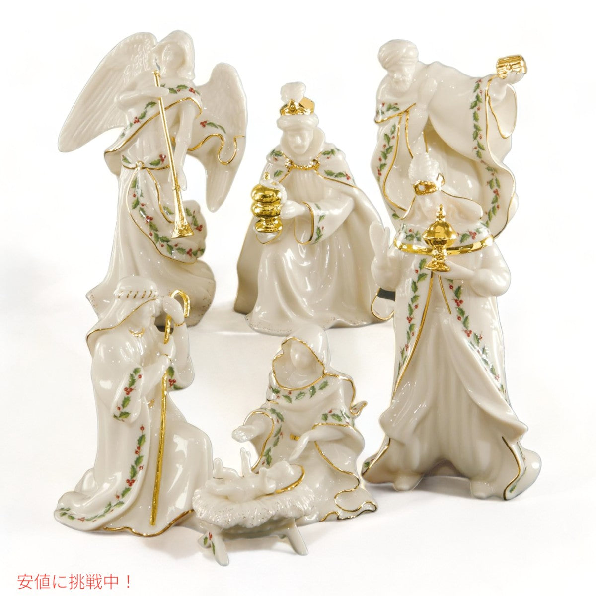レノックス Lenox ホリデー 聖誕セット 7体  Holiday Mini Nativity Set Floral Mini Nativity 806053 3