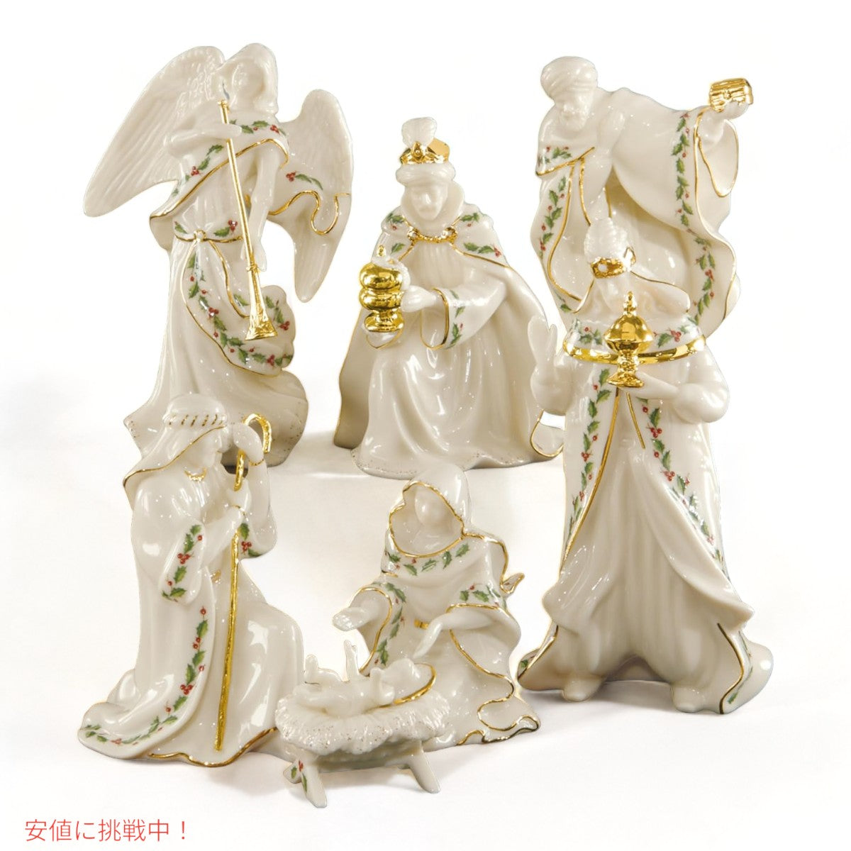レノックス Lenox ホリデー 聖誕セット 7体  Holiday Mini Nativity Set Floral Mini Nativity 806053 4