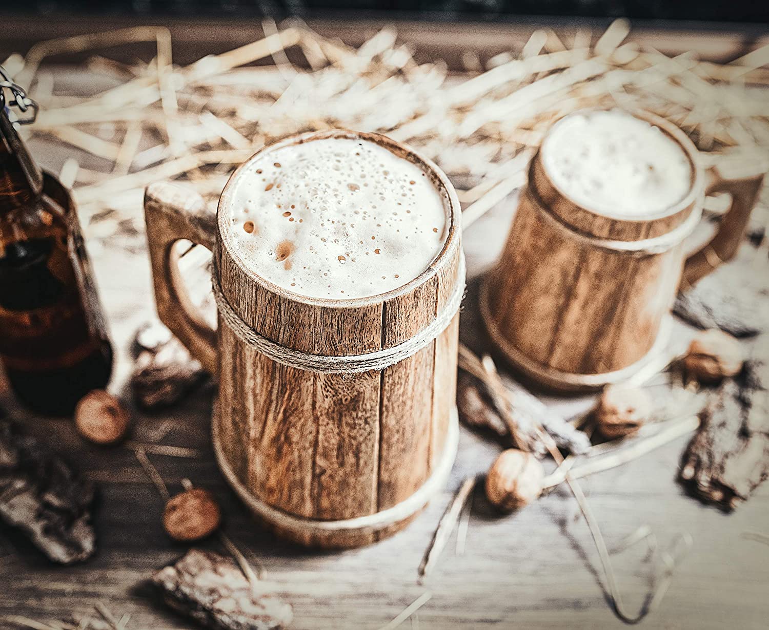 Norse Tradesman ノーストレイズマン キッチン用品 ビール ジョッキ ハンドメイド 木製 タン 3